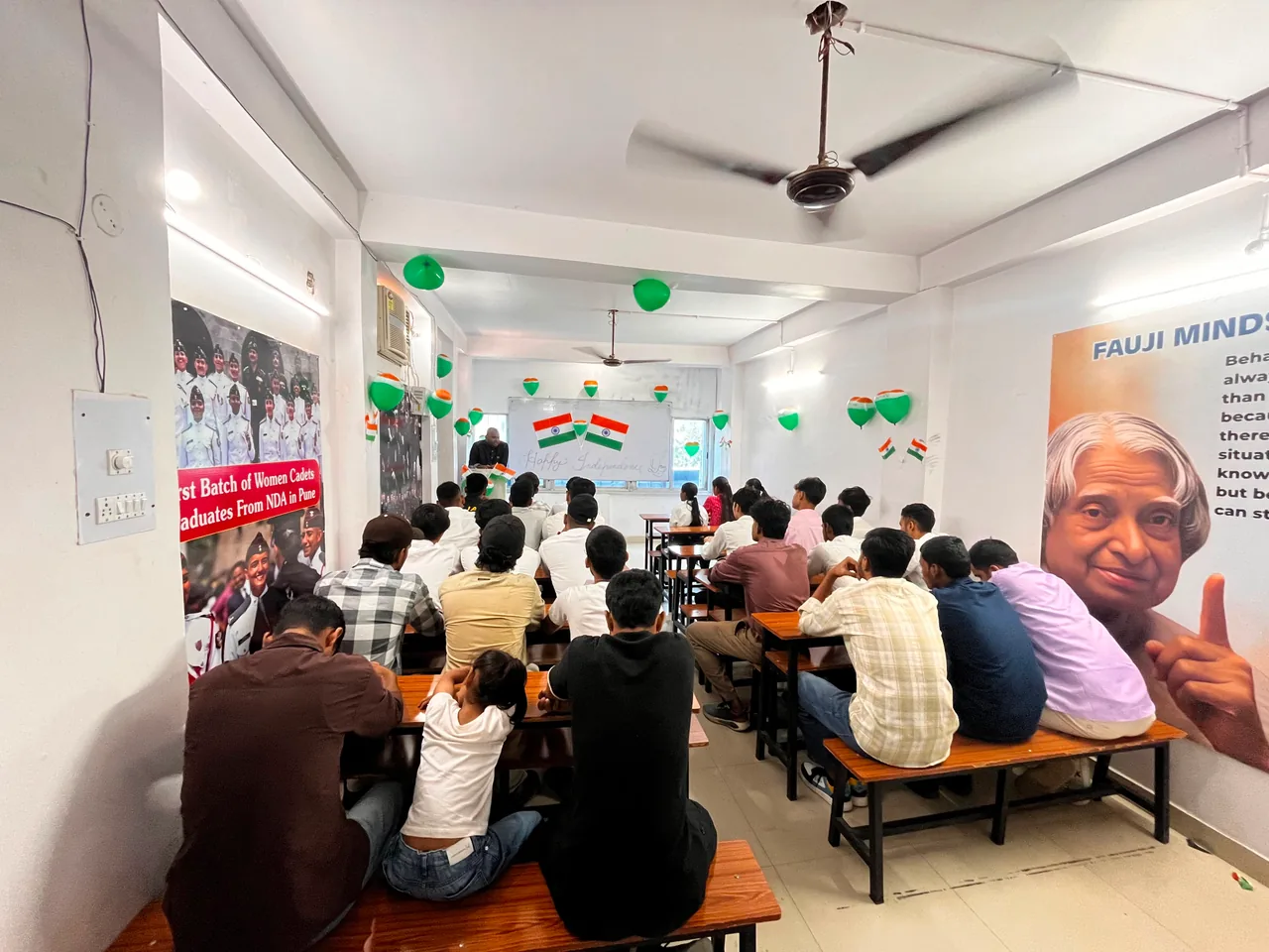 Students attending an Independence Day gathering